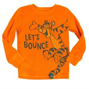 DISNEY JUMPING BEANS Bright Orange Tigger Let's Bounce Long Sleeve Shirt